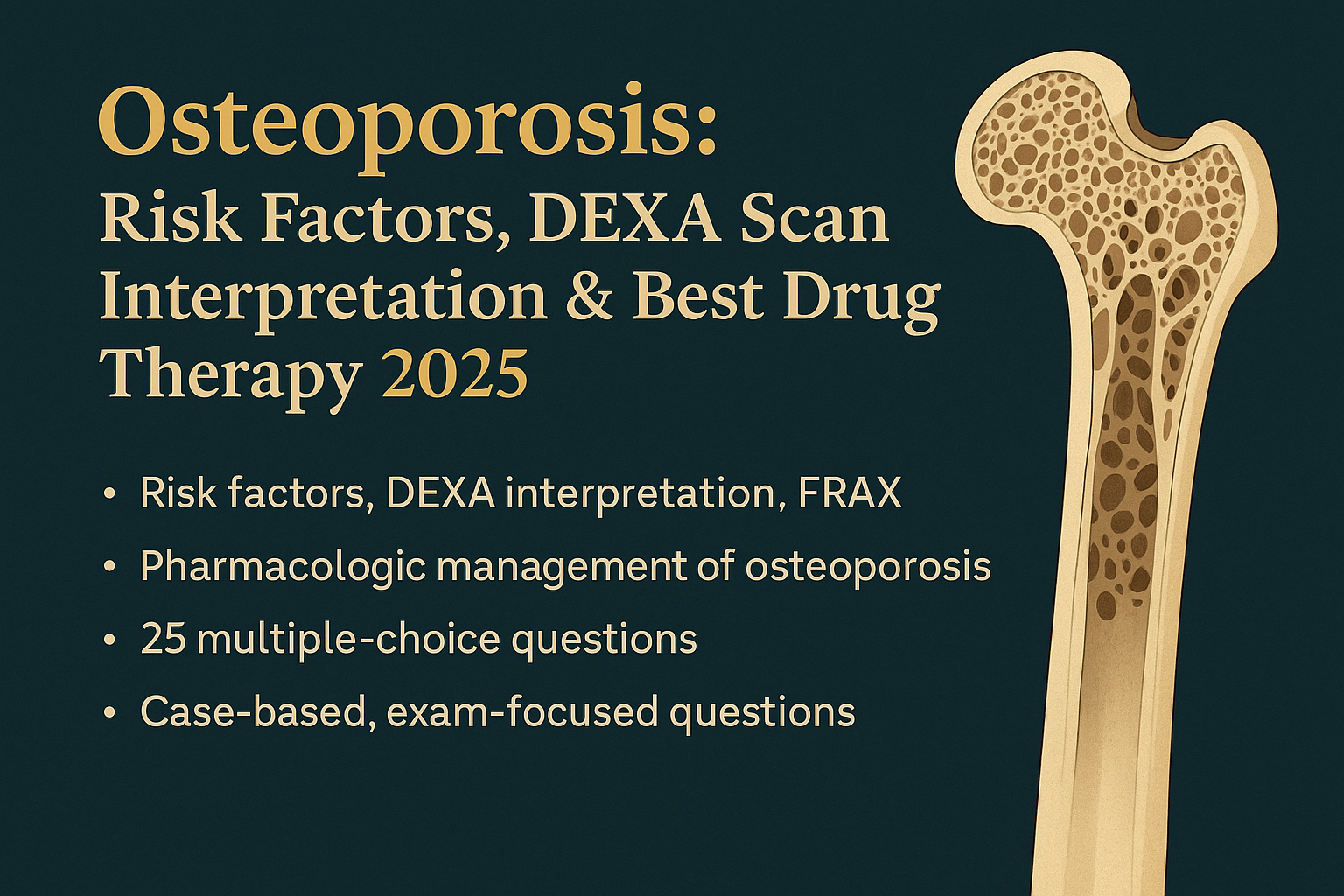 Osteoporosis: Risk Factors, DEXA Scan Interpretation & Best Drug Therapy 2025
